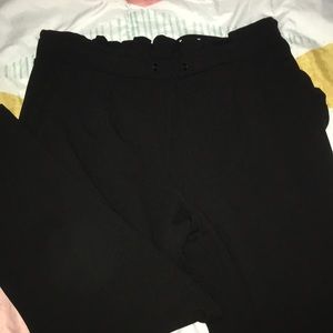 Black paper bag pants